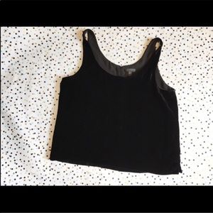 J. Crew Black Velvet Crop Tank